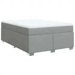 vidaXL Boxspringbett mit Matratze Hellgrau 140x190 cm Stoff - Grau