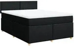 vidaXL Boxspringbett mit Matratze Schwarz 140x190 cm Stoff - Schwarz