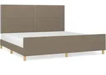 vidaXL Bettgestell ohne Matratze Taupe 200x200 cm Stoff - Braun