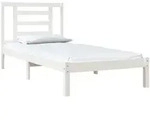 vidaXL Massivholzbett ohne Matratze Wei&szlig; 90x190 cm Kiefernholz - Wei&szlig;