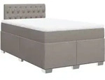 vidaXL Boxspringbett mit Matratze Taupe 120x200 cm Stoff - Taupe
