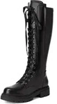 DREAM PAIRS Damenstiefel Kniehohe Stiefel Damen Flach rutschfeste Laufsohle