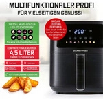 GOURMETmaxx Hei&szlig;luftfritteuse, 4,5 l - Farb-Icons, LED-Touchscreen - 8 Programme -