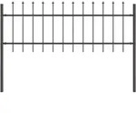vidaXL Gartenzaun WOERDEN 1,7 x 0,6 m Pulverbeschichteter Stahl Grau - Grau