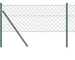 vidaXL Outdoor Kettenglied-Zaun Erdfixierung 10 x 0,6 m Gr&uuml;n Netz - Gr&uuml;n