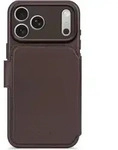 MagSafe H&uuml;lle f&uuml;r Apple iPhone 17 Pro - Decoded Echtleder 2-in-1 Book Wallet