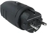 as-Schwabe Gummi-Stecker Schutzkontakt ohne Kabel max. 2,5mm2 230V Schwarz IP44