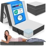 ELONEO Premium Visco Klappmatratze 90x200 cm, extra hoch 15 cm, G&auml;stematratze