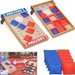 Relaxdays Wurfspiel 2 in 1, Cornhole & Tic Tac Toe, 10 Bean Bags,