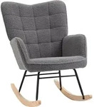 HOMCOM Schaukelstuhl Sessel Relaxsessel bis 120 kg, Polyester, Dunkelgrau -