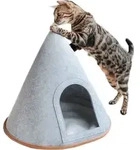 CanadianCat Katzenzelt Cone, Drinnen, Filz, Hellgrau, 550 mm, 550 mm, 650 mm -