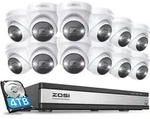 ZOSI 4K &Uuml;berwachungskamera Set, 12X 8MP PoE IP Outdoor Kamera mit 16CH 4TB HDD NVR