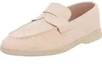 Ital-Design Damen Halbschuhe Mokassins Wildlederoptik Slipper 90033065 Beige...