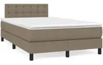 vidaXL Boxspringbett mit Matratze Taupe 120x200 cm Stoff - Taupe