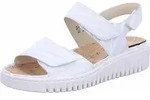Waldl&auml;ufer Damen Plateau-Sandalen aus Leder mit Klettverschluss, Wei&szlig;, f&uuml;r