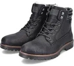 Rieker Herren Echtleder Winterboot RiekerTEX schwarz, echtes Lammwollfutter,