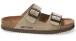 Mephisto Herren Pantolette Nerio 43, braunes Nubuk-Fettleder, Schnalle, 1 cm Absatz,