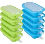 Relaxdays Eisformen 10er Set, Silikon, Formen f&uuml;r Eis am Stiel, BPA-frei,