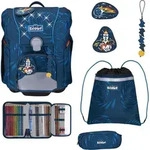 Scout Schulranzen Micro Set LED 4-teilig Rocket Rider dunkelblau - Dunkelblau