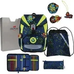 DerDieDas ErgoFlex Light Neon Crazy Schulranzenset 5-teilig - Blau