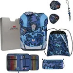 DerDieDas Schulranzen ErgoFlex Tiny Set 6-teilig Dark Dragon blau - Blau