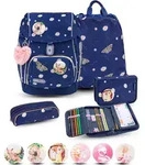 Belmil Comfy Plus Premium Schulranzen Set 5-teilig "Daisy" - Blau