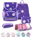 Belmil Comfy Plus Premium Schulranzen Set 5-teilig "Dahlia" - Lila