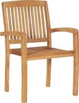 vidaXL Stapelbare Gartenst&uuml;hle 4 Stk. Massivholz Teak
