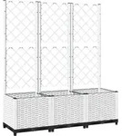 vidaXL Pflanzk&uuml;bel mit Rankgitter Wei&szlig; 120x40x136 cm PP - Wei&szlig;