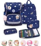 Belmil Compact Plus Premium Schulranzen Set 5-teilig "Daisy" - Blau