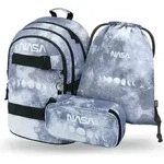 BAAGL Skate NASA Grey Rucksack-Set 3tlg: Rucksack, Federm&auml;ppchen, Turnbeutel - Grau
