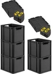 SparSet 5x Eurobox NextGen Grip mit Auflagedeckel inkl. 4 gelben