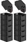 SuperSparSet 10x Eurobox NextGen Grip mit Scharnierdeckel und schwarzen
