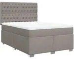 vidaXL Boxspringbett mit Matratze Taupe 160x200 cm Stoff - Taupe