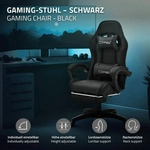 ML-Design Gaming Stuhl mit Fu&szlig;st&uuml;tze, Schwarz aus Kunstleder, Ergonomischer