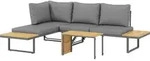 Outsunny Akazienholz Gartenm&ouml;bel Set 6 Personen L-F&ouml;rmig Gartenlounge mit Eckbank