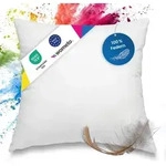 Federkissen Kissen 100% Federn 80x80 - 1200g F&uuml;llkissen Bezug Baumwolle wei&szlig; /