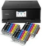Canon PIXMA TS8750 Tintenstrahl Multifunktionsdrucker schwarz mit 18 kompatiblen XXL