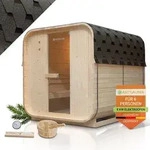 Artsauna Fasssauna Nolvik XL, mit 8 kW Ofen & Zubeh&ouml;r f&uuml;r Garten, Cube Design