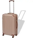 vidaXL Vierteiliges Hartschalen-Trolley-Set Champagner - Rosa