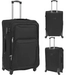 vidaXL 3-tlg. Weichgep&auml;ck Trolley-Set Schwarz - Schwarz