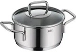 Silit Extra Cook, Bratentopf 16 cm mit Glasdeckel, Innenskalierung, breiter