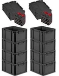 SuperSparSet 8x Eurobox NextGen Grip mit Scharnierdeckel und roten