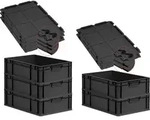 SuperSparSet 5x Eurobox NextGen Grip mit Scharnierdeckel und schwarzen