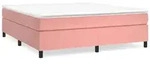 vidaXL Boxspringbettgestell Rosa 160x200 cm Samt - Rosa
