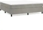 vidaXL Boxspringbettgestell Hellgrau 160x200 cm Samt - Grau
