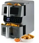 Domo DO550FR, Hei&szlig;luftfritteuse, 10 l, 80 &deg;C, 200 &deg;C, 60 min, Doppel - Grau