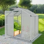 ONBEST Gew&auml;chshaus Aluminium | 4mm | Polycarbonat-Platten | 185x195x125cm...