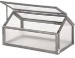 Outsunny Fr&uuml;hbeet aus Holz, Mini Gew&auml;chshaus 90 x 52 x 49,5 cm, Treibhaus Grau -