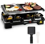 alpina Elektrogrill WJK202A - 1200W, Raclette 8 Personen - 8 Pfannen, 8 Spachteln -